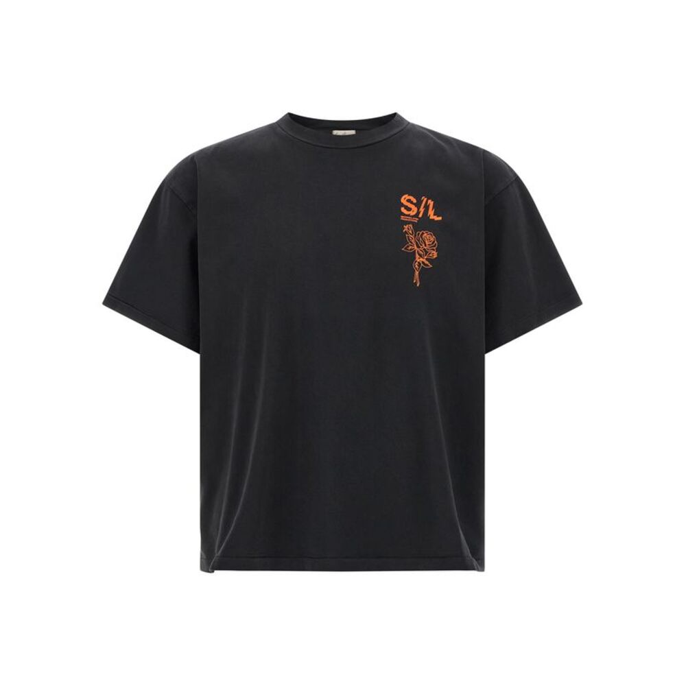 SECOND/LAYER Black Cotton Men's T-Shirt